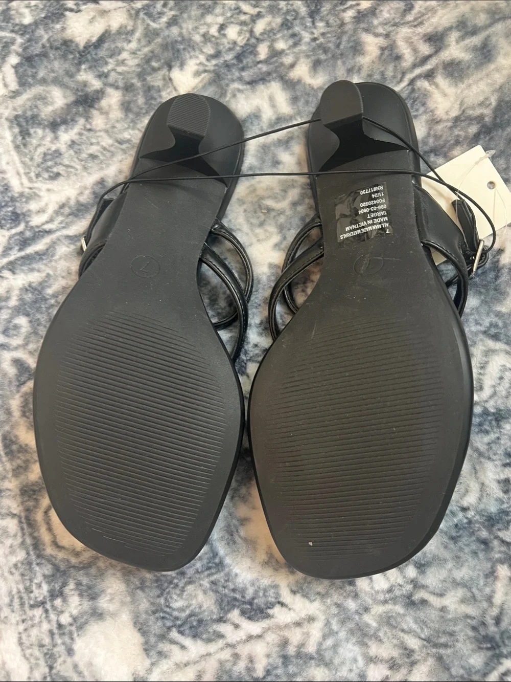 NWOT a new day Black Strappy Square-Toe Sandal